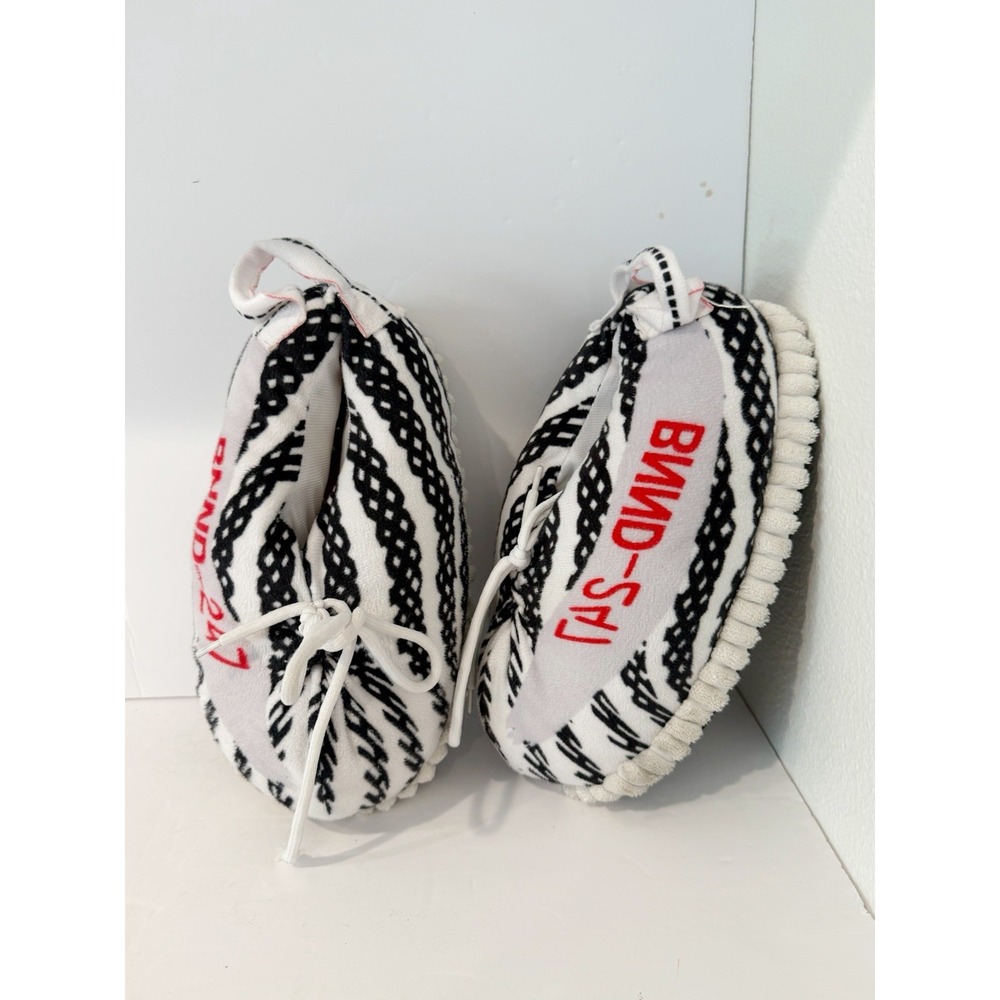 Banned Goods Mens Women's Kids Oversized Zebra Sneaker Slippers BNND-247 White